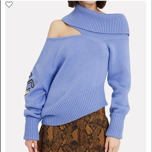 Monse baby blue Cross-Stitch Wool Sweater sizeXS/P